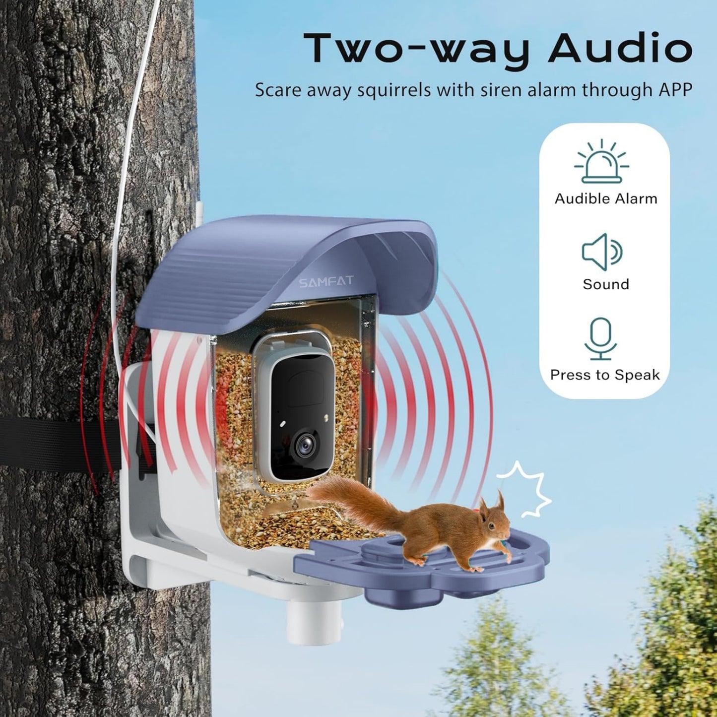 Smart Bird Feeder with Camera, Solar Powered Bird Feeder Camera with AI Bird Identification, 2.5K HD Video Bird House with Camera, Weatherproof Design Ideal Present for Bird Lover